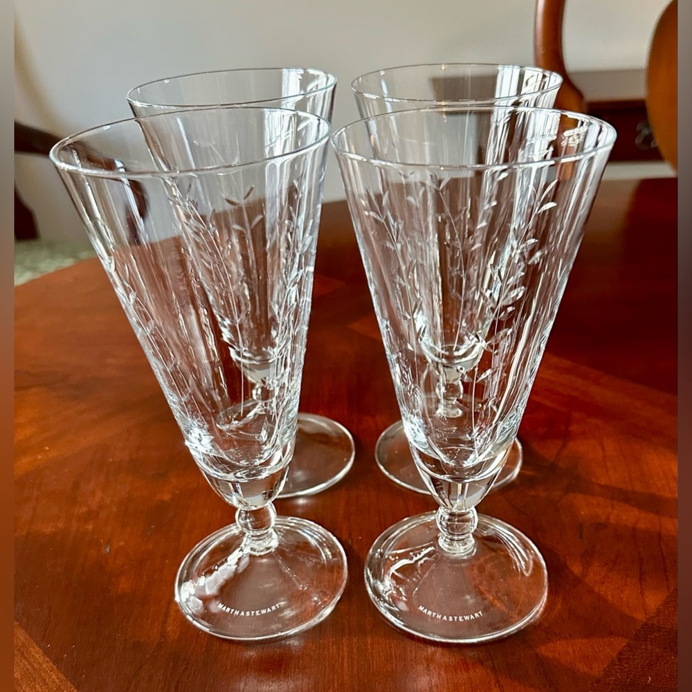 🥂 Martha Stewart Etched Glasses 🥂